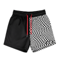 Mesh Short - Half Wavy Checkerboard