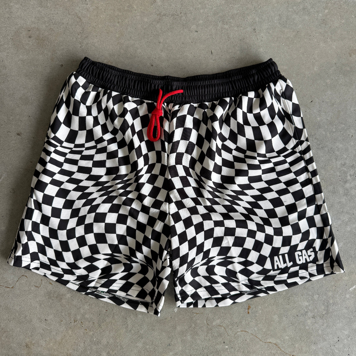Mesh Short - Wavy Checkerboard