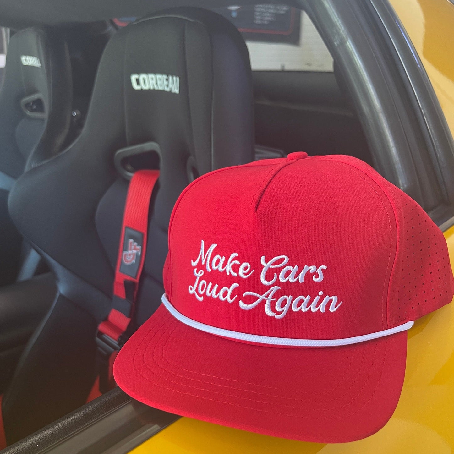 Make Cars Loud Again - Snapback // Red