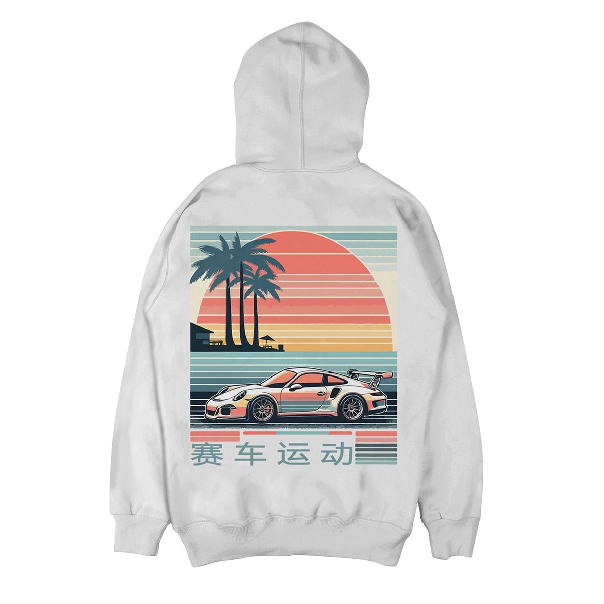 Sunset Porsche Hoodie // White