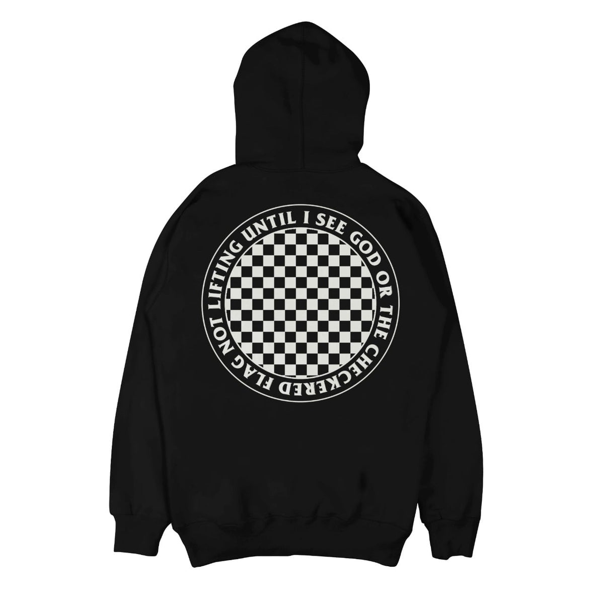 &#39;Til God or the Checkered Flag Hoodie // Black